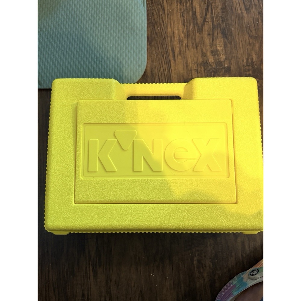 Vintage K'NEX Yellow Box Hard Carrying Case With A Bunch Of K'NEX Pieces 1992